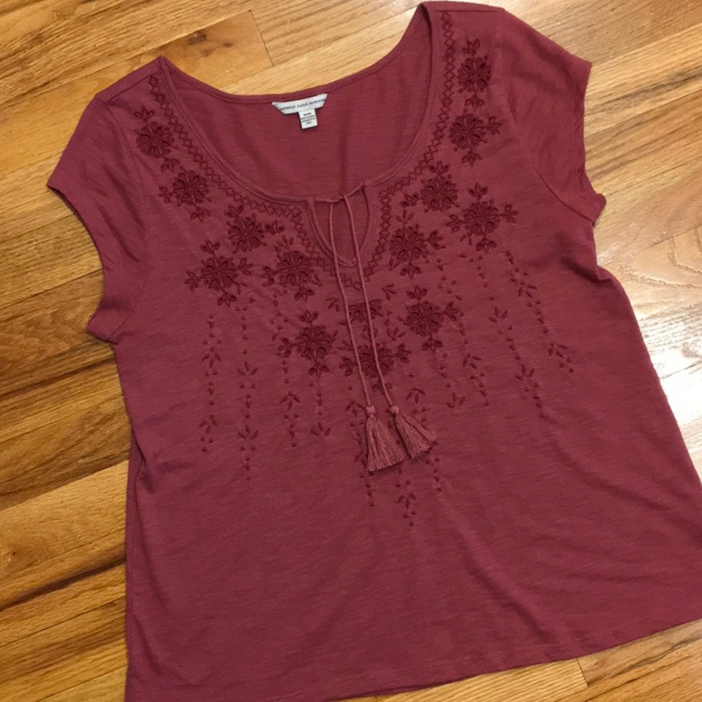 American Eagle Embroidered Top